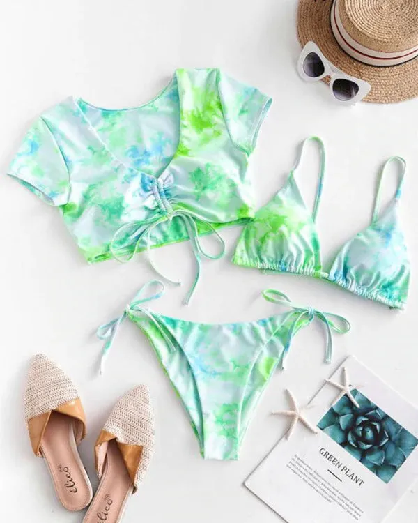 Ruffled Tie Dyed Three Pieces