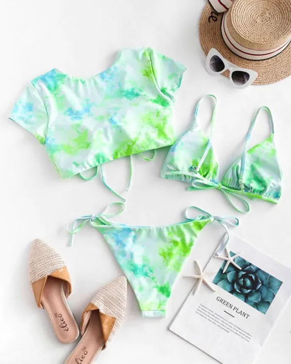 Ruffled Tie Dyed Three Pieces