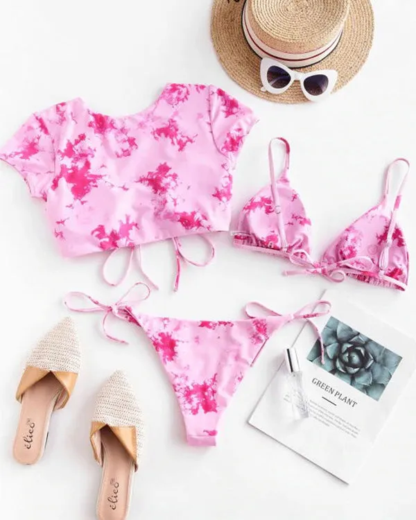 Ruffled Tie Dyed Three Pieces
