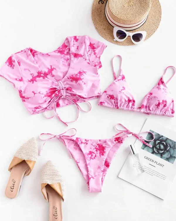 Ruffled Tie Dyed Three Pieces