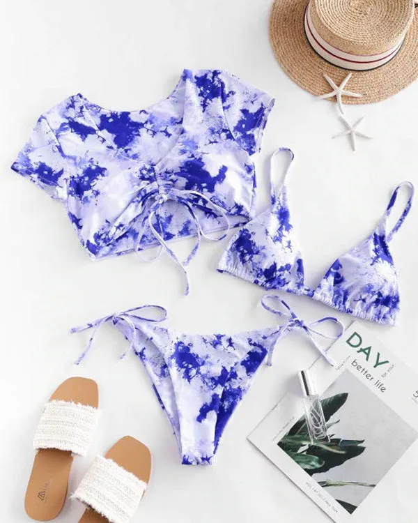Ruffled Tie Dyed Three Pieces
