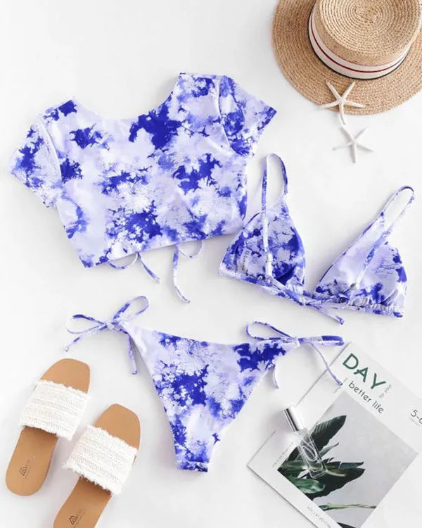 Ruffled Tie Dyed Three Pieces