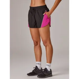 Running Bare Womens Academy 2in1 Short Black/Amaranth