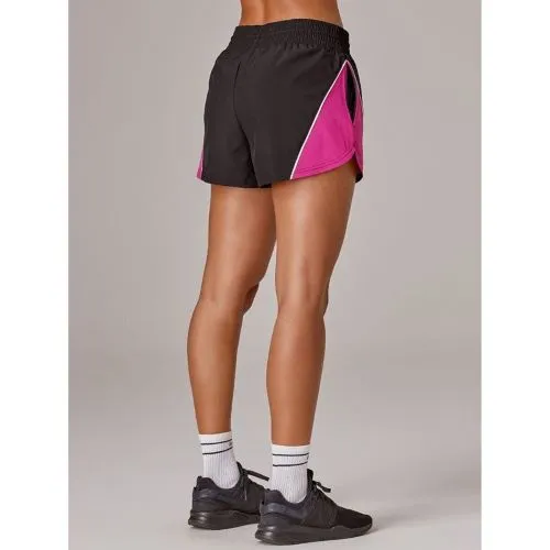 Running Bare Womens Academy 2in1 Short Black/Amaranth