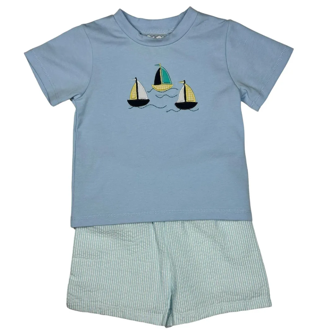 Sail Away Boys Short Set