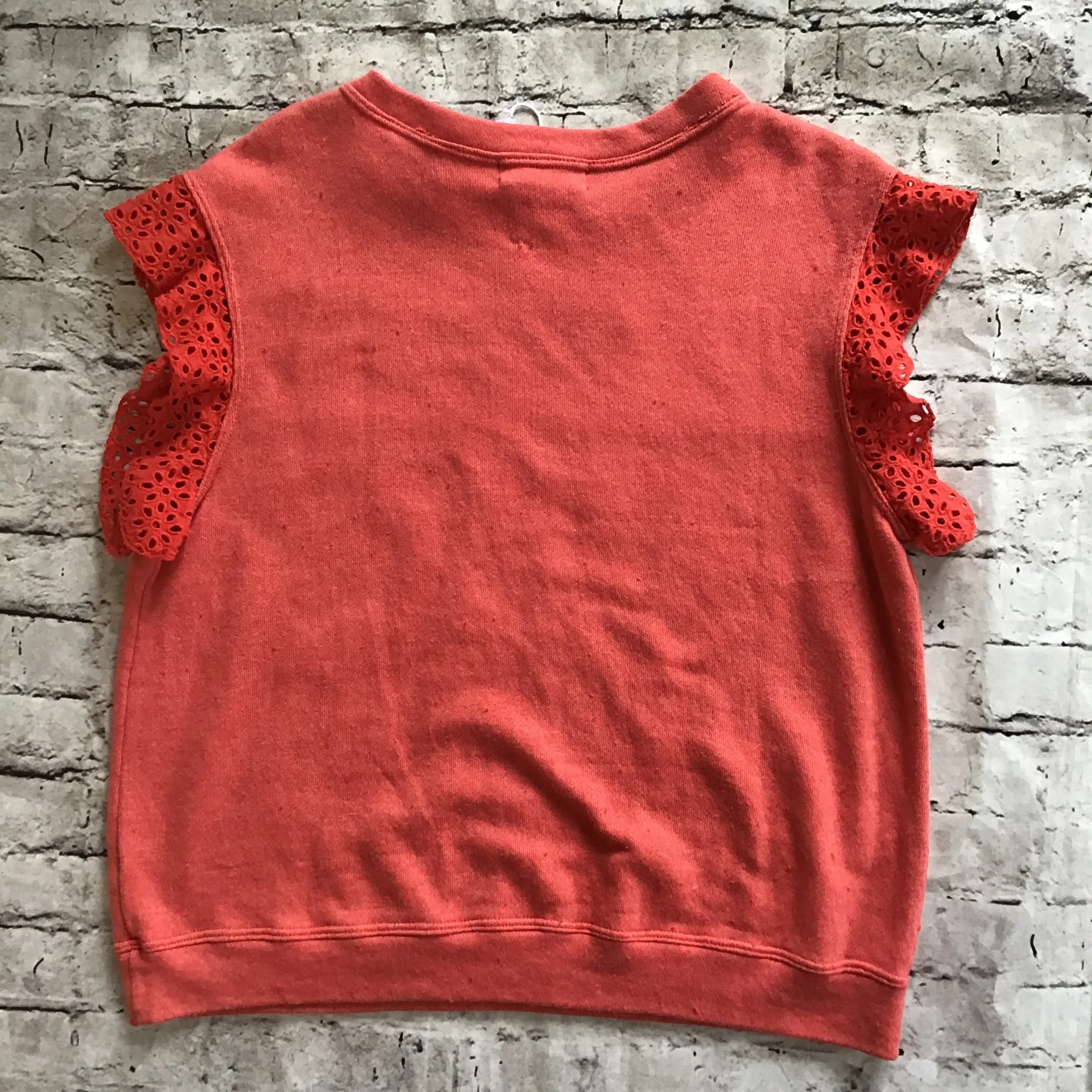 SAM & LAVI Orange Short Sleeve Blouse Top Size S NWT
