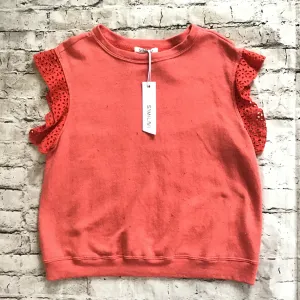 SAM & LAVI Orange Short Sleeve Blouse Top Size S NWT