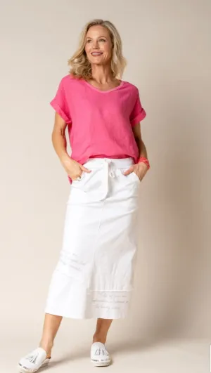 Sana White Cotton Skirt