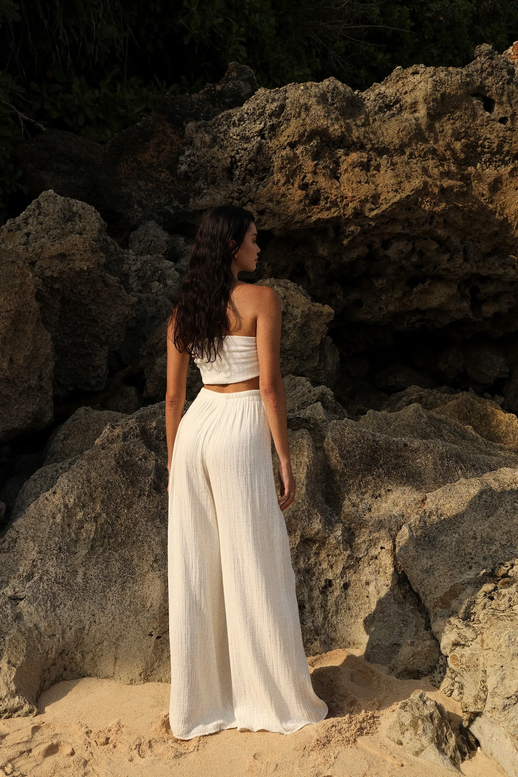 SAND Basic Front Tie Bandeau (Ivory)