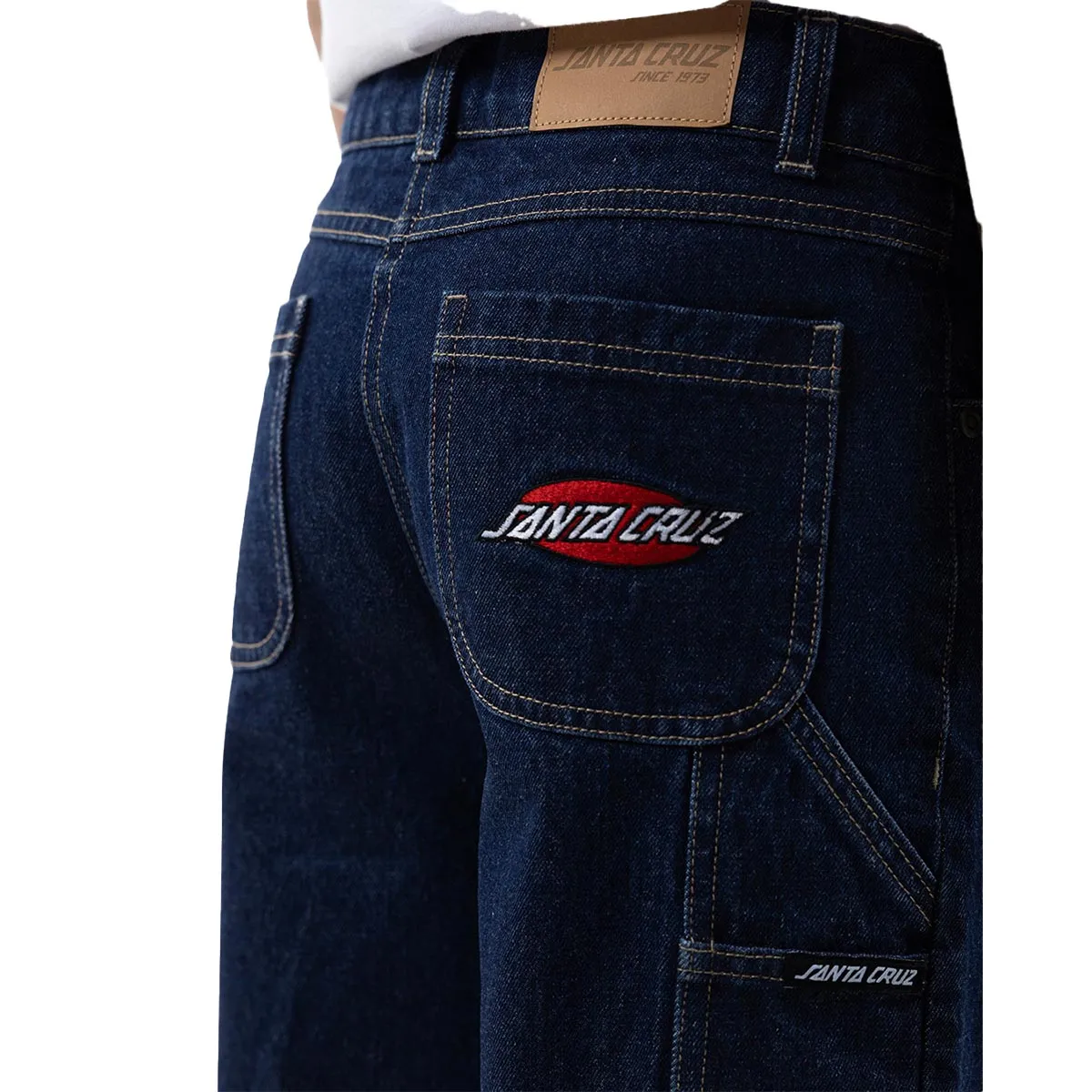Santa Cruz - Oval Strip Youth Carpenter Shorts Dark Indigo