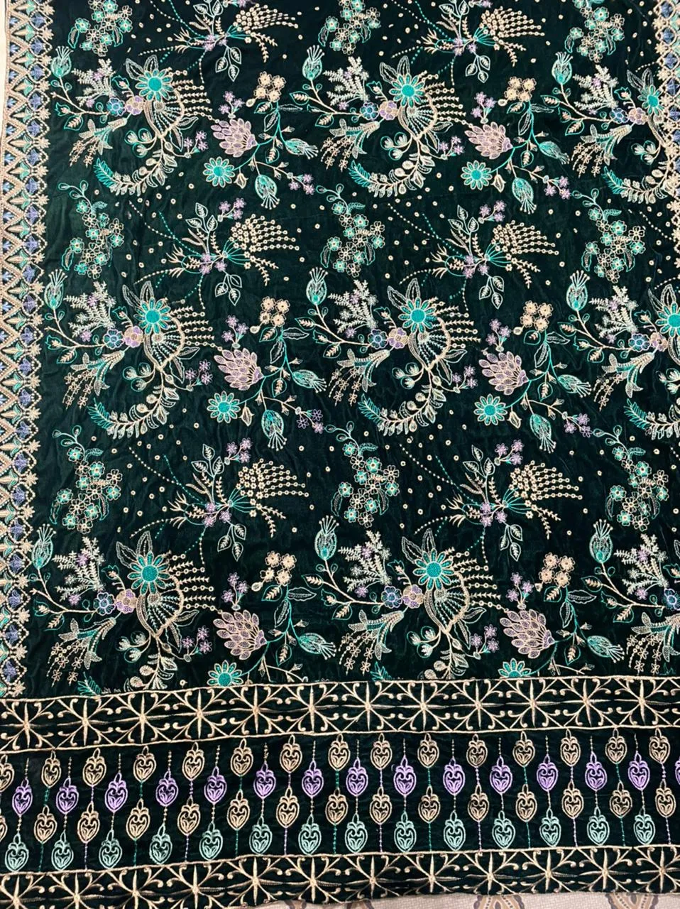 Sarinnah Premium 08-Embroided Fine quality Velvet shawl.