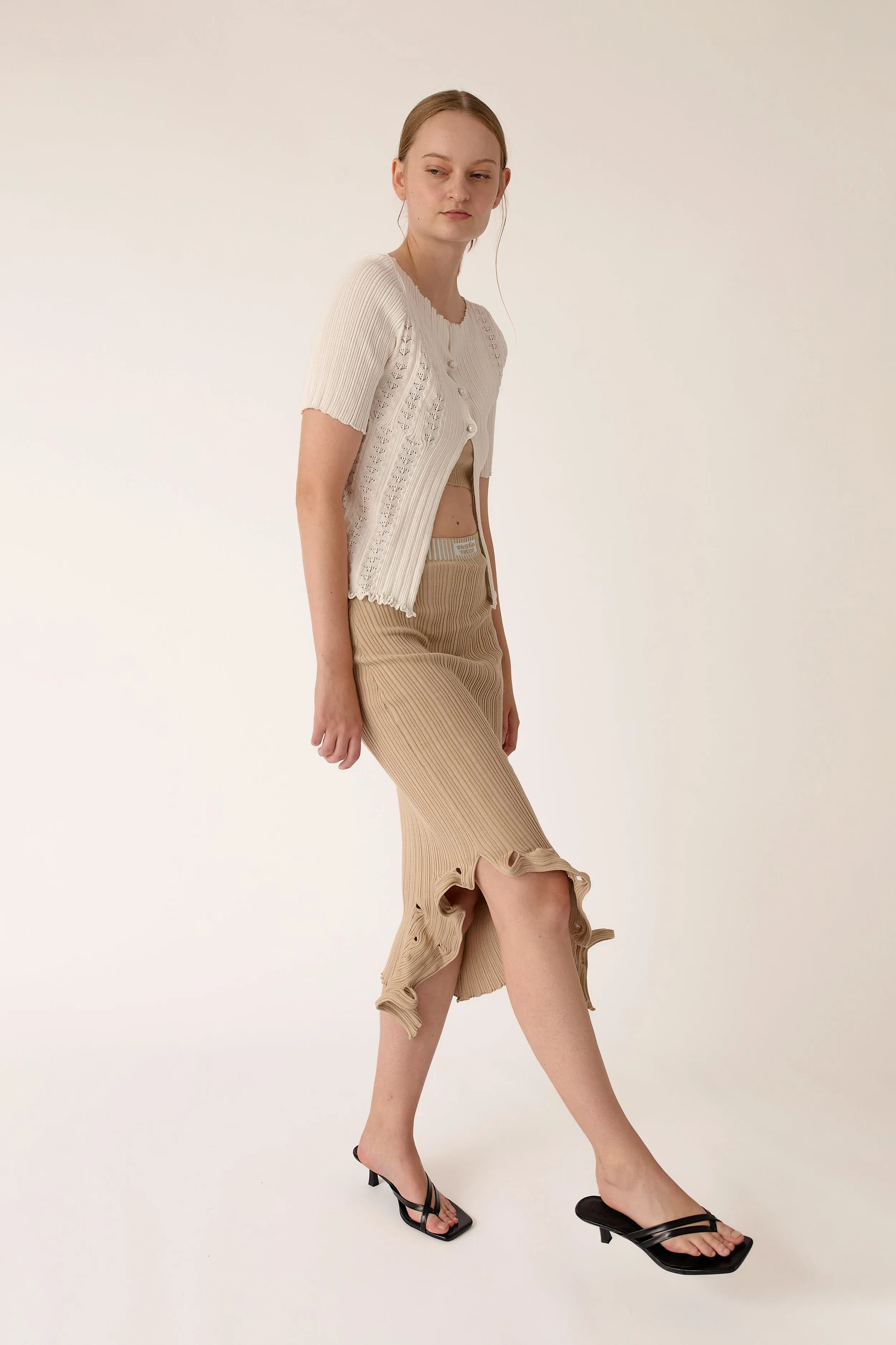 Scallop Rib Pencil Skirt