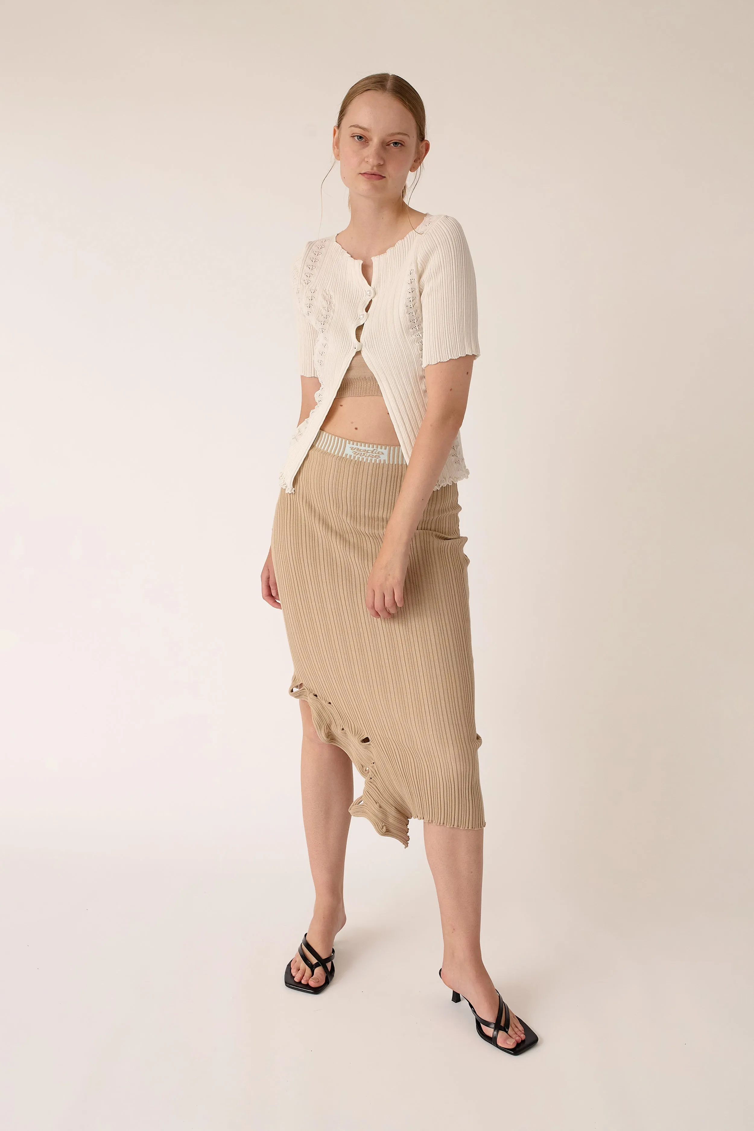 Scallop Rib Pencil Skirt