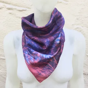 Scarf Spree: (S) Ruby & Sapphire 21"x21" Silk Bandana