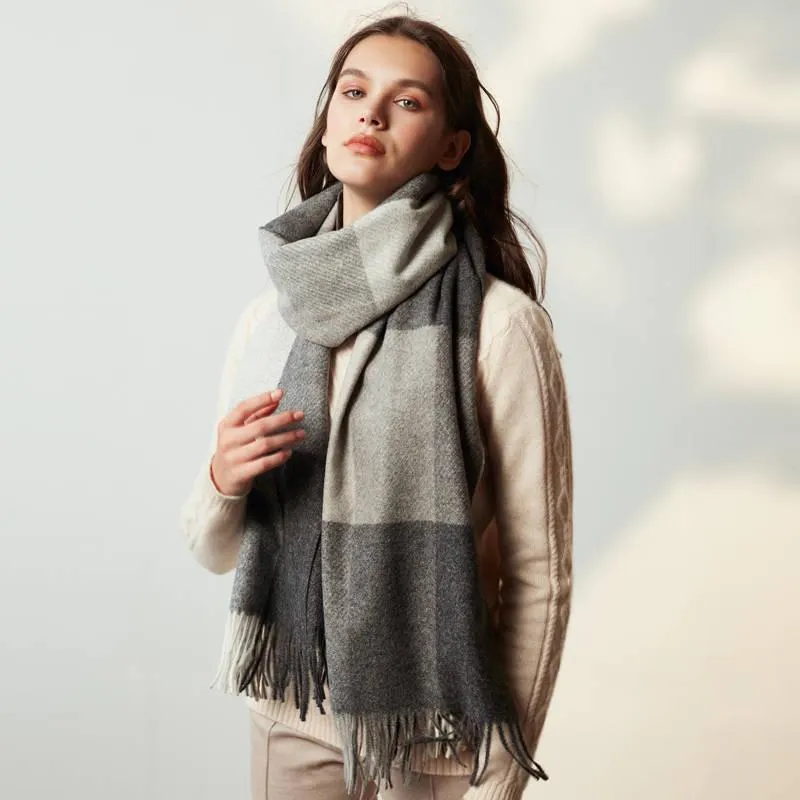 Scarf Winter Women Shawls and Wraps Thick Pure Cashmere Capes Echarpe Warm Scarves for Women