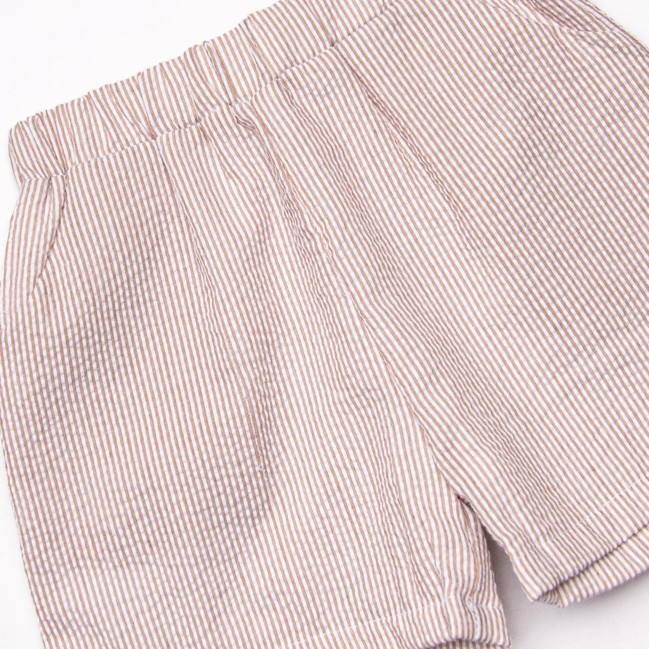 Seashell Search Applique Short Set, Tan