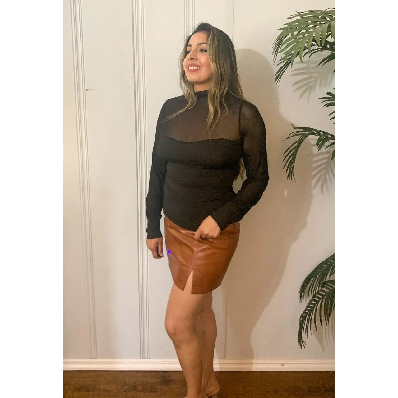 Seeing It All Sheer Mesh Top - Black