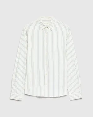 Seersucker Dirleton Shirt in Blue White Stripe