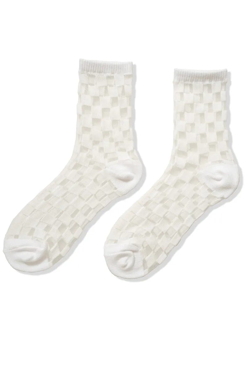 Sheer Checkered Socks