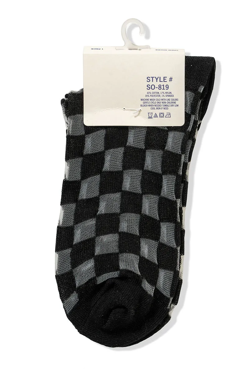 Sheer Checkered Socks