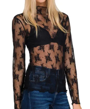 Sheer Lace LS Top