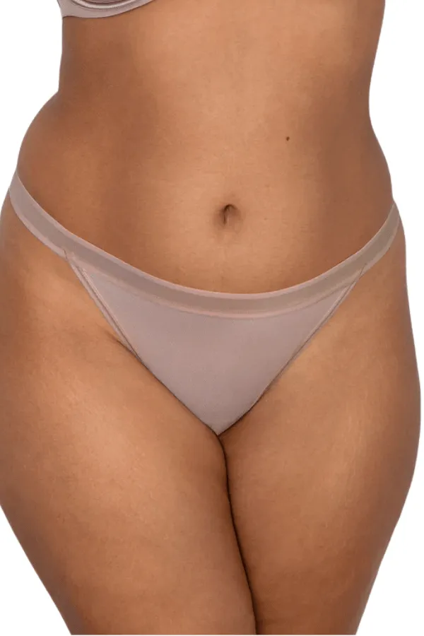 Sheer Mesh G-String - Bark