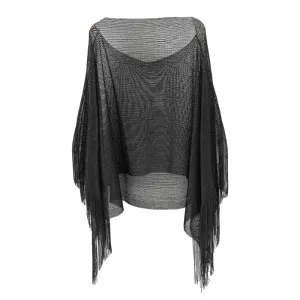 Sheer Mesh Long Sleeve Bikini Cover Tassels