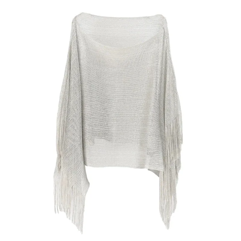 Sheer Mesh Long Sleeve Bikini Cover Tassels