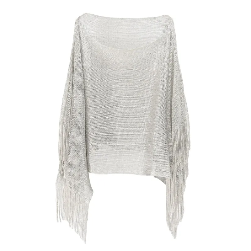 Sheer Mesh Long Sleeve Bikini Cover Tassels