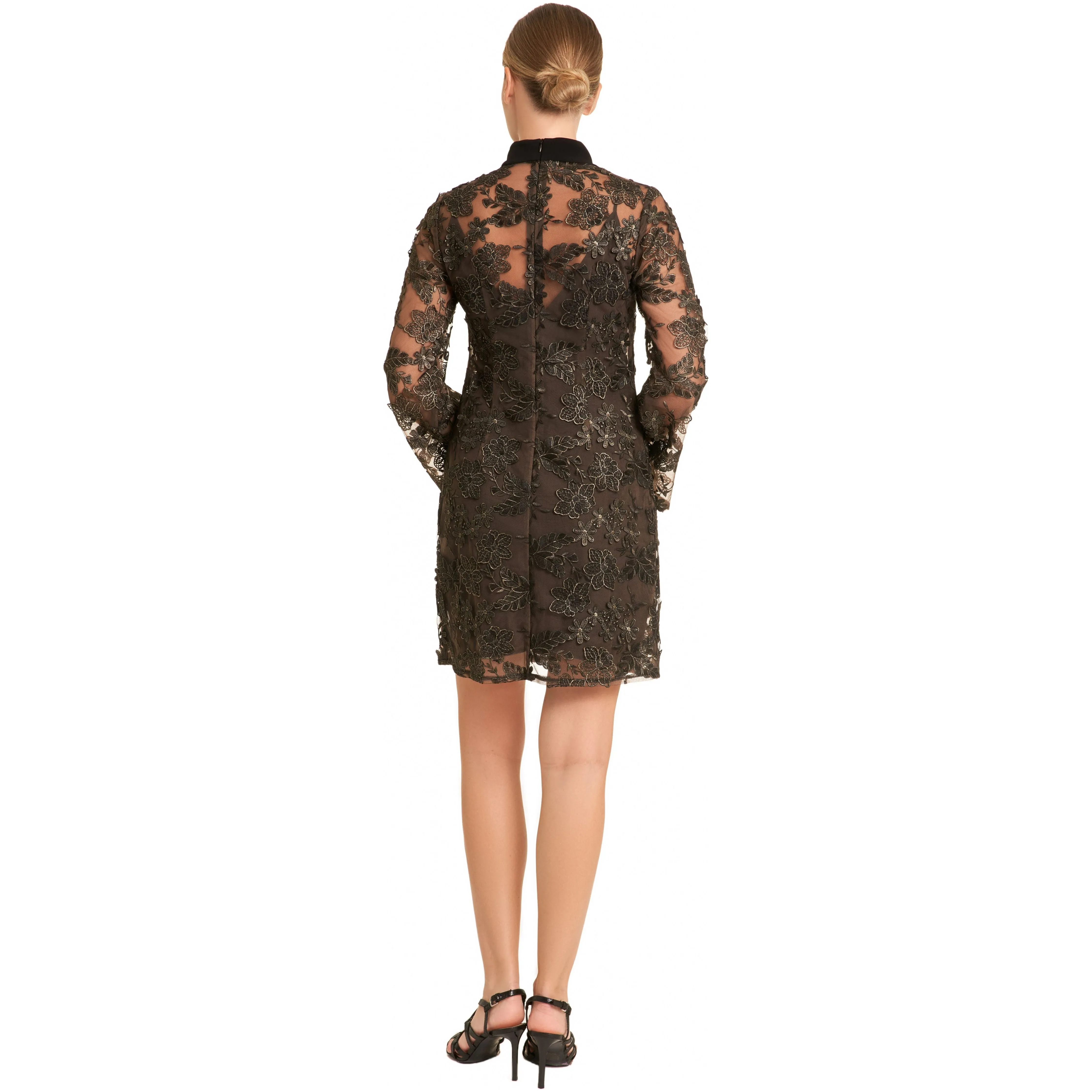 Sheer Metallic Embroidered dress