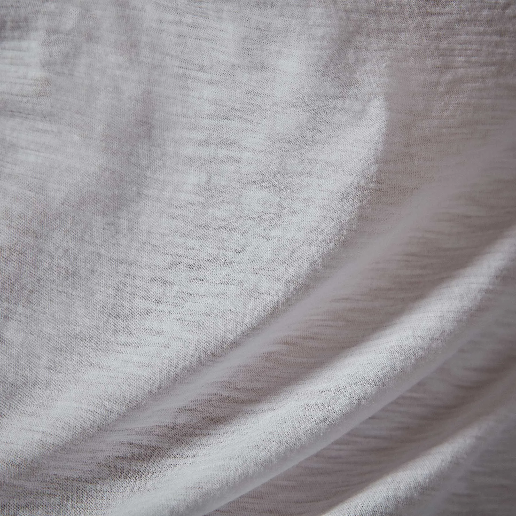 Sheer Slub Long Sleeve Crew - White