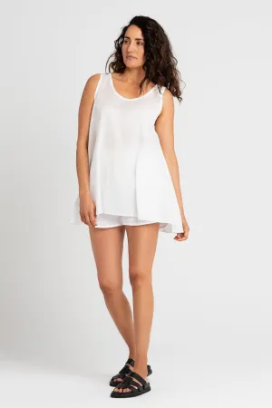 Shelley A-Line Cotton Voile Top White