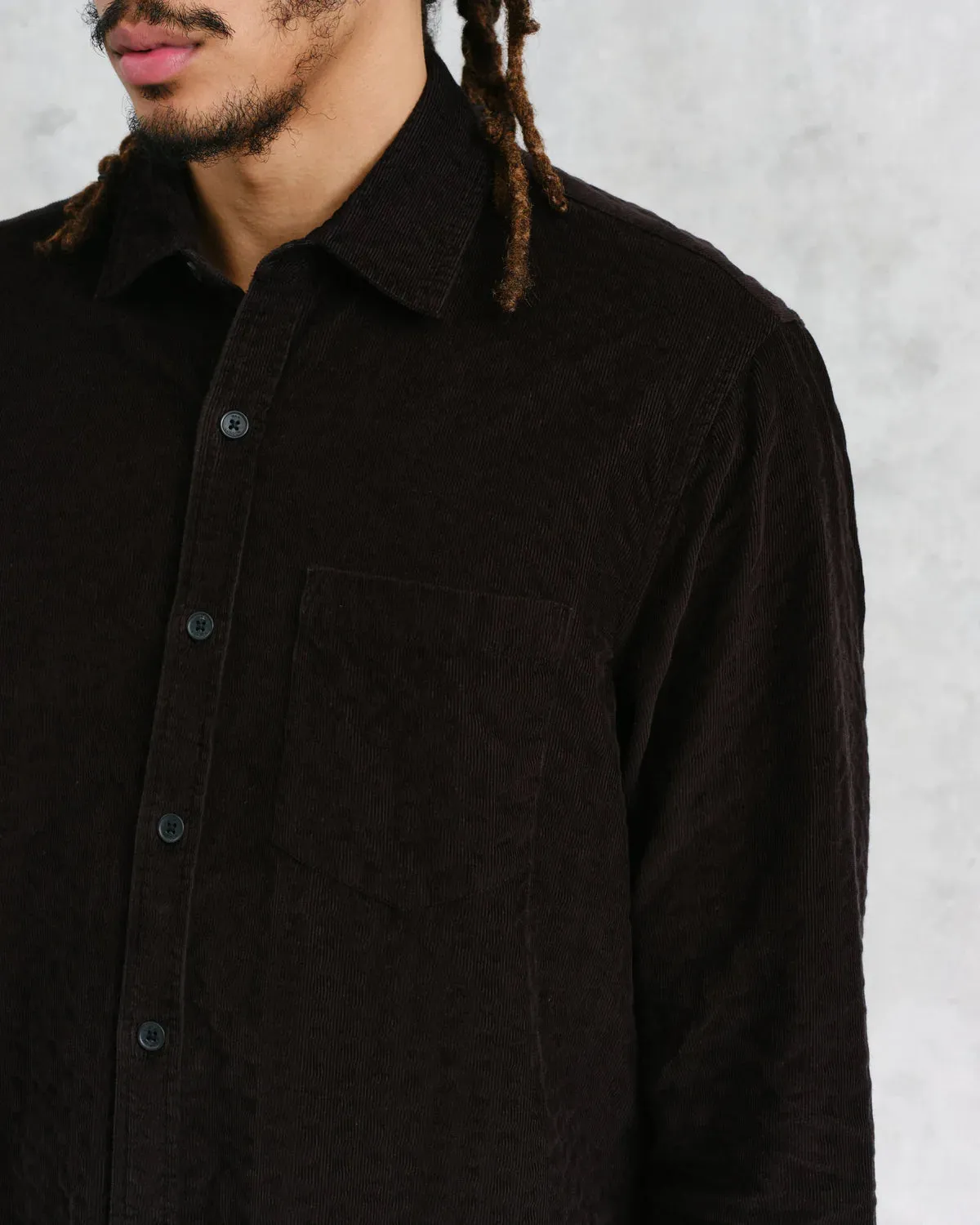 Shelly - Black Seersucker Corduroy Shirt