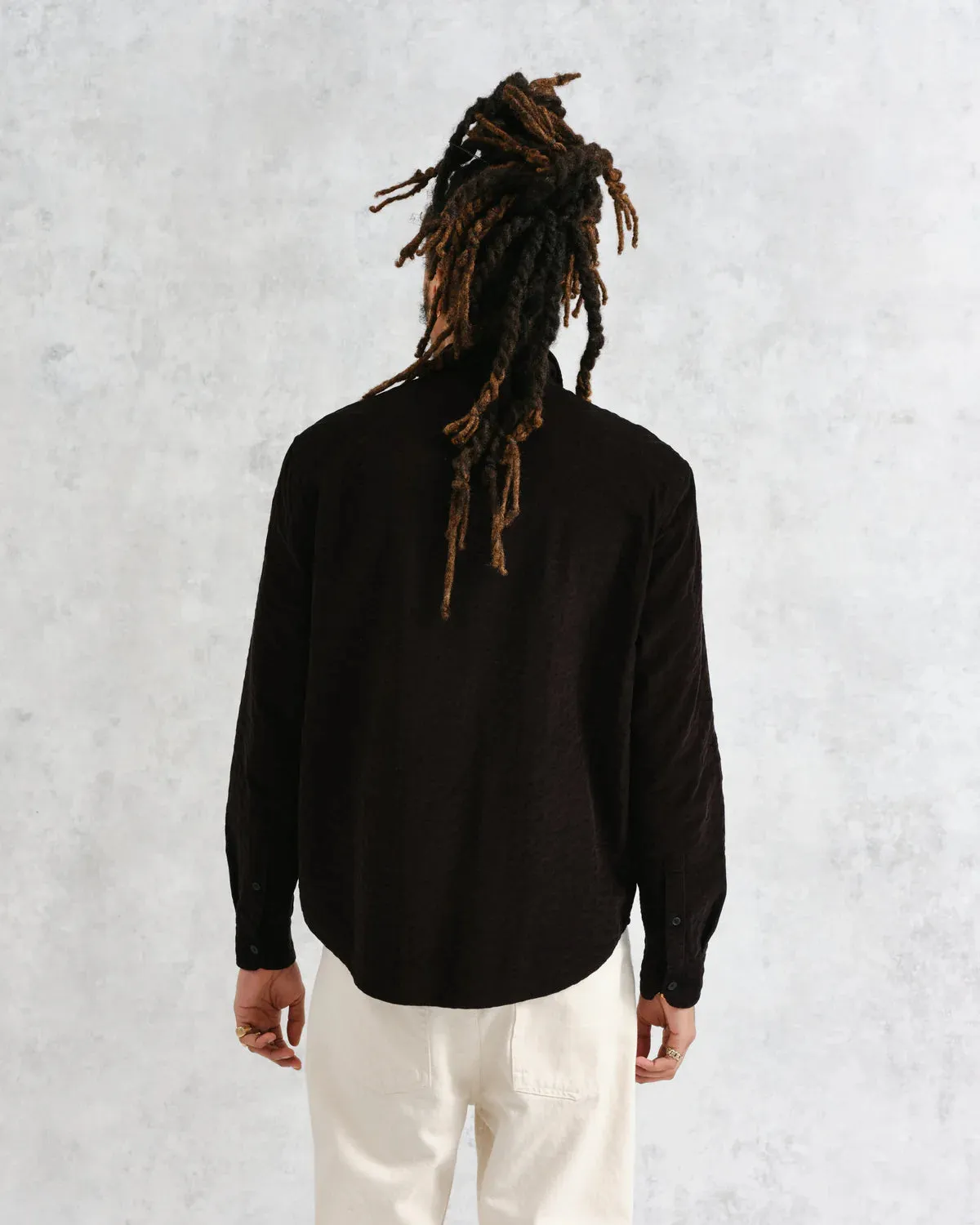 Shelly - Black Seersucker Corduroy Shirt
