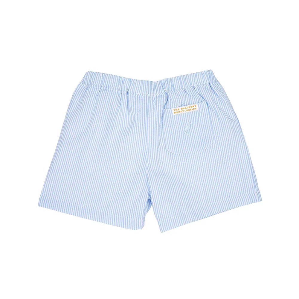 Shelton Shorts, Breakers Blue Seersucker with Breakers Blue Stork