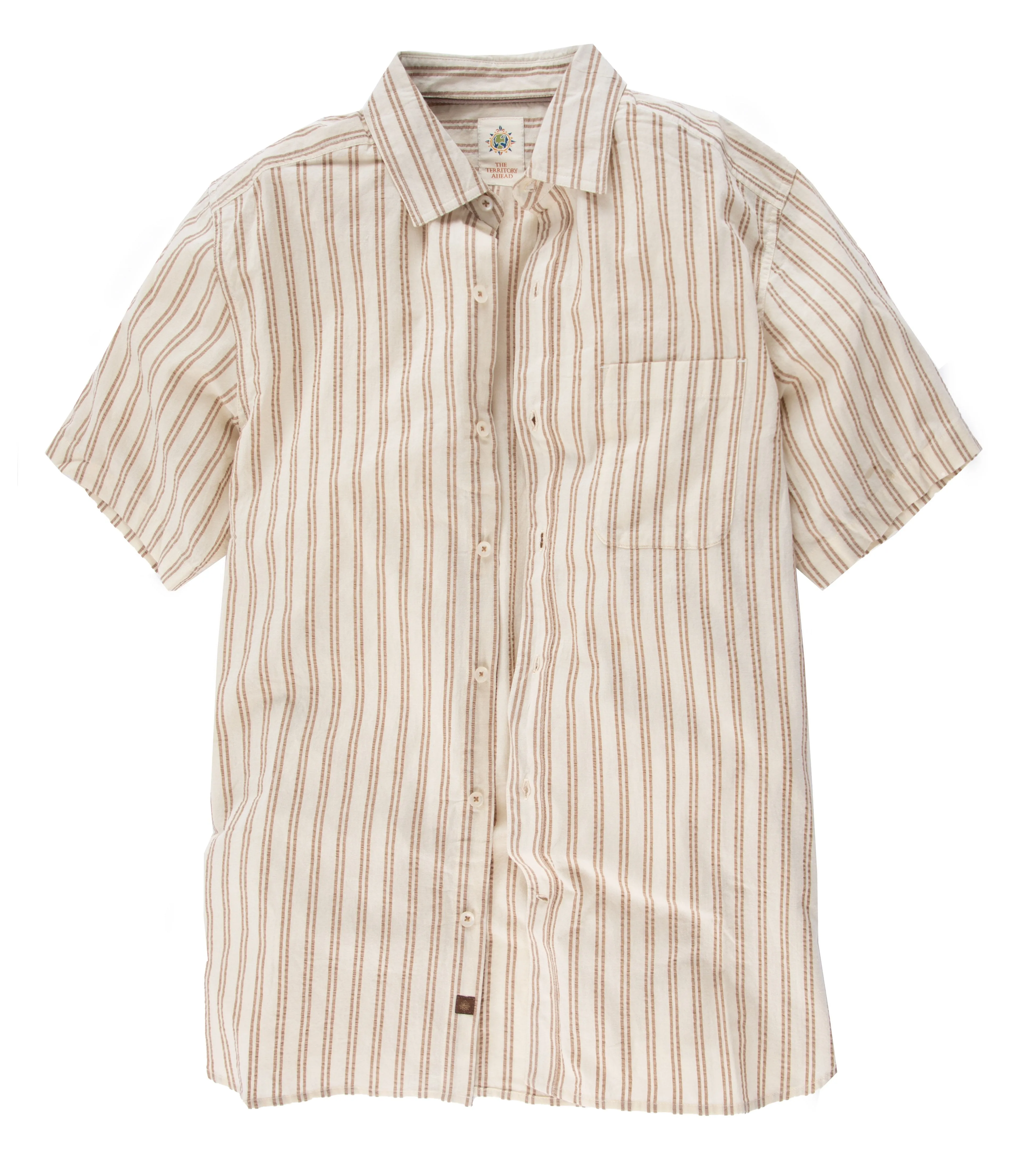 Short Sleeve Harbor Island Striped Seersucker Shirt