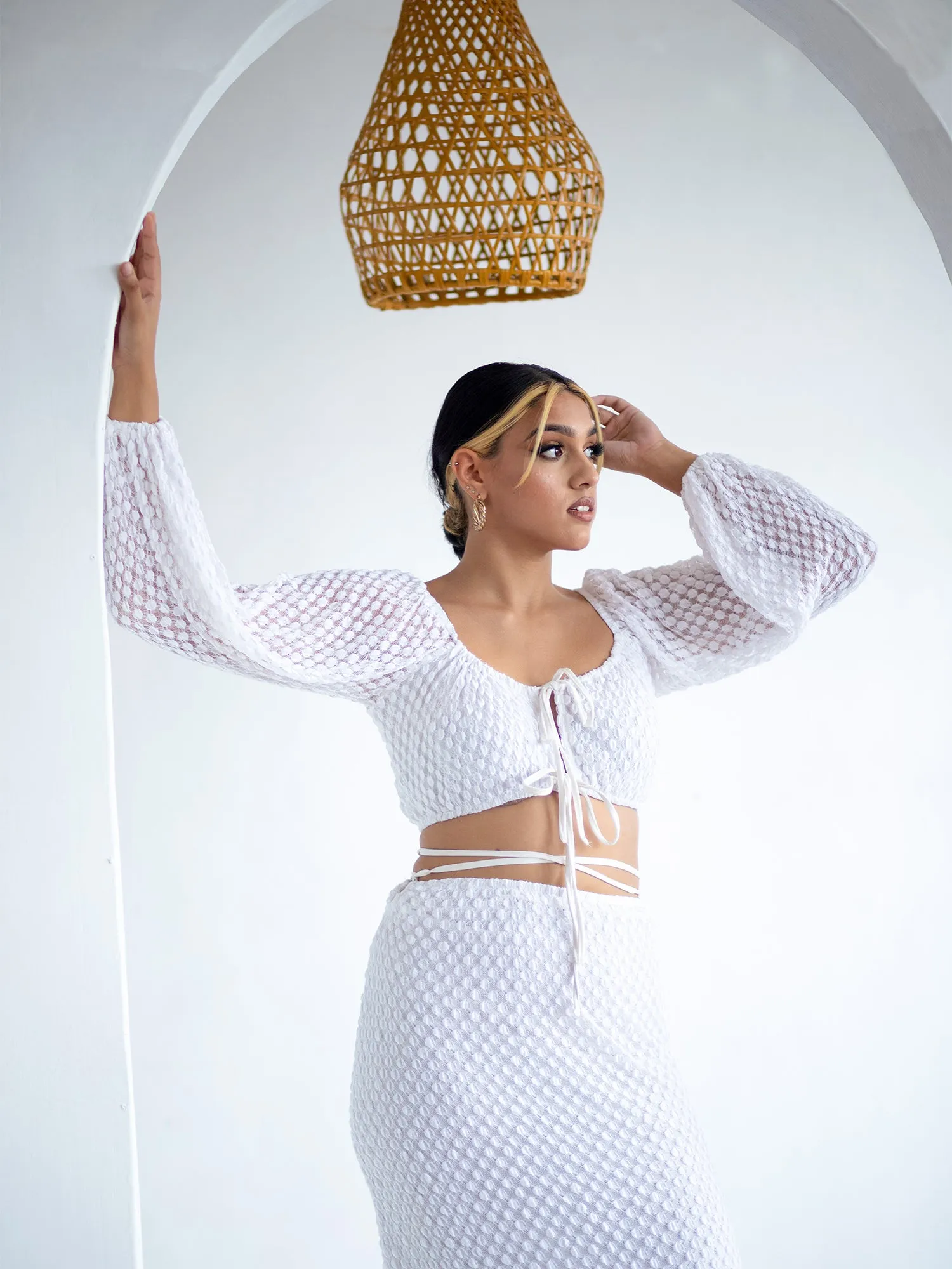 Side O Ring Detail Maxi Skirt