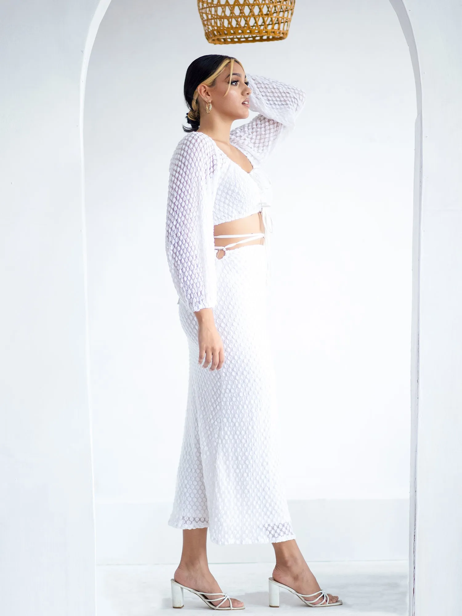 Side O Ring Detail Maxi Skirt