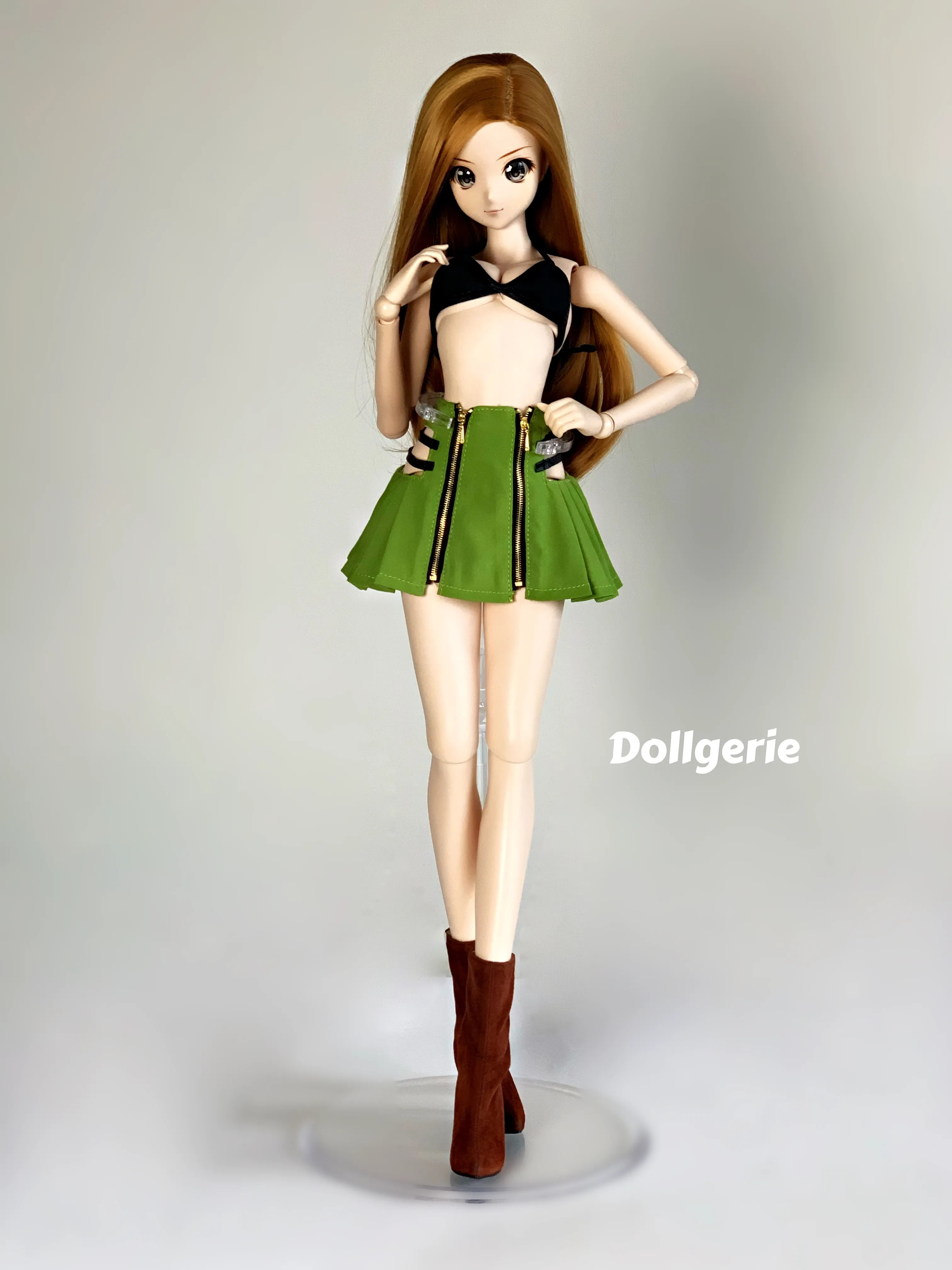 Side Open Double Zip Mini Skirt