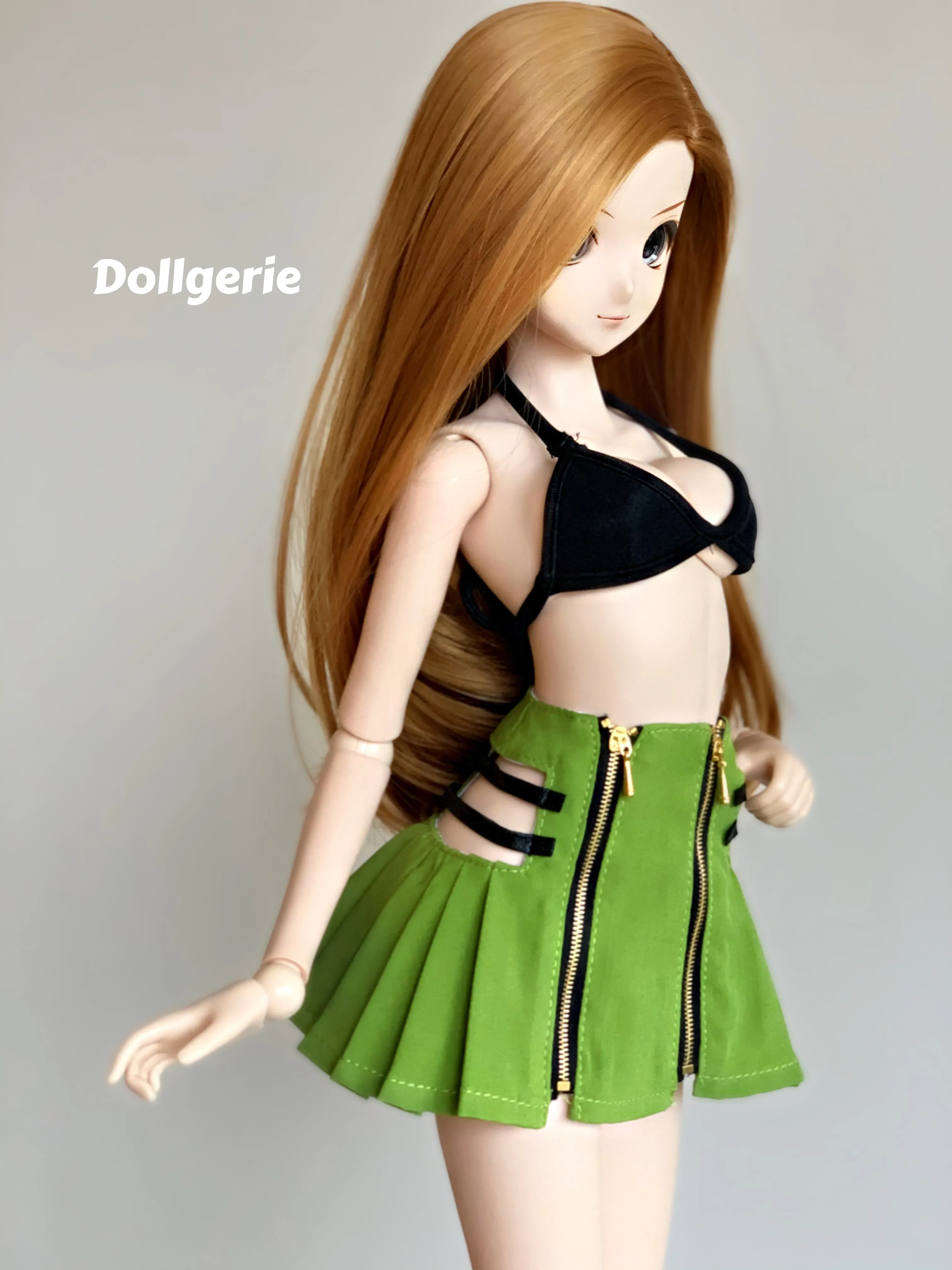 Side Open Double Zip Mini Skirt