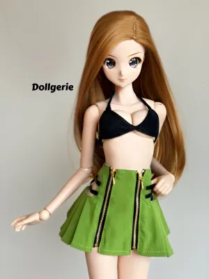 Side Open Double Zip Mini Skirt