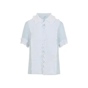 Silk 115 Pl Shirt With Ribbed Ruffled Detailing