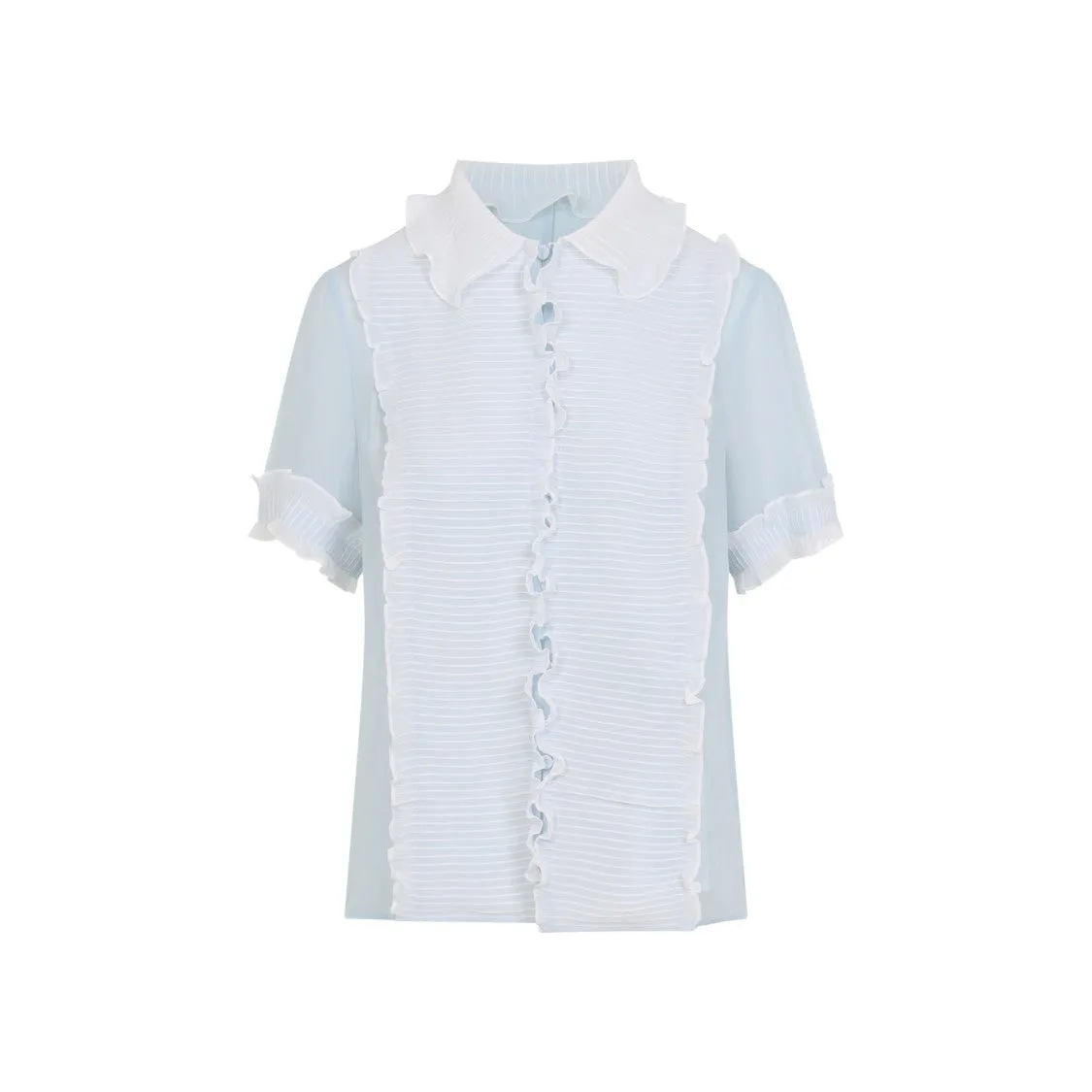 Silk 115 Pl Shirt With Ribbed Ruffled Detailing