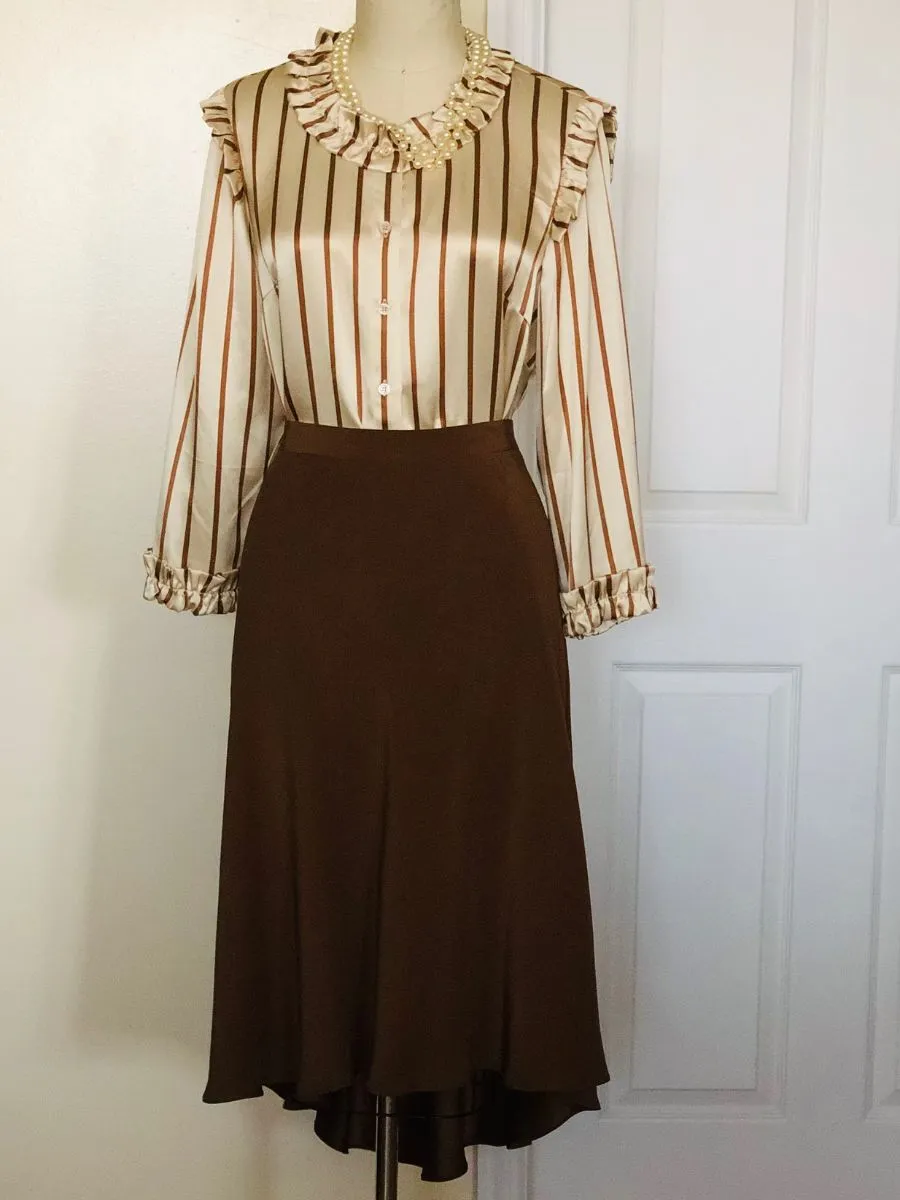 Silk Luxe Limited Edition Bias Cut A Line Skirt ( Style# K102)