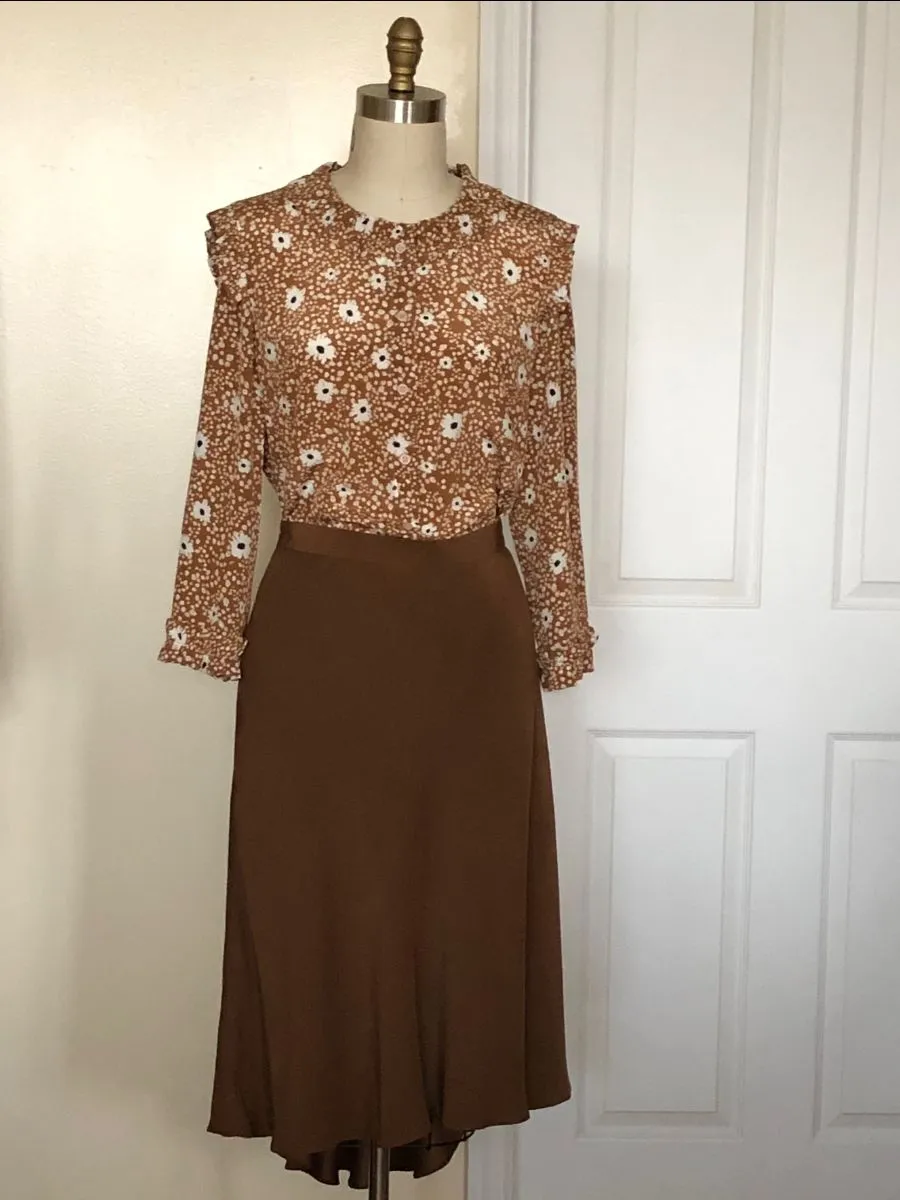 Silk Luxe Limited Edition Bias Cut A Line Skirt ( Style# K102)