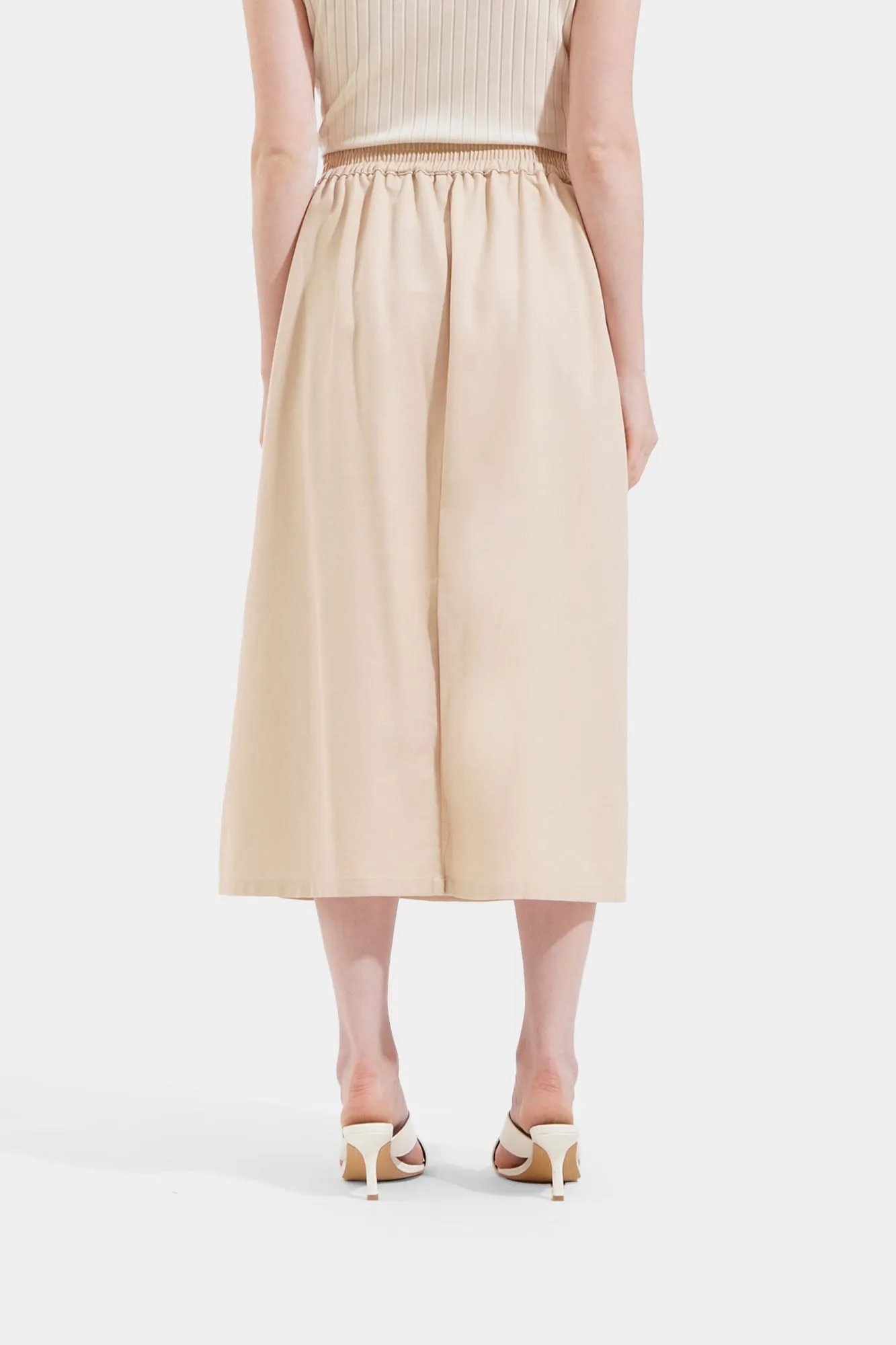 Slit A-Line Midi Skirt