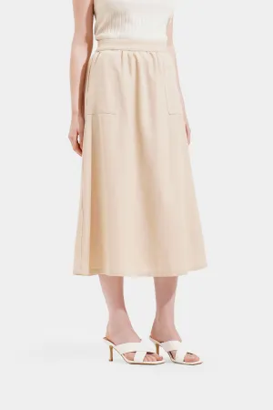 Slit A-Line Midi Skirt