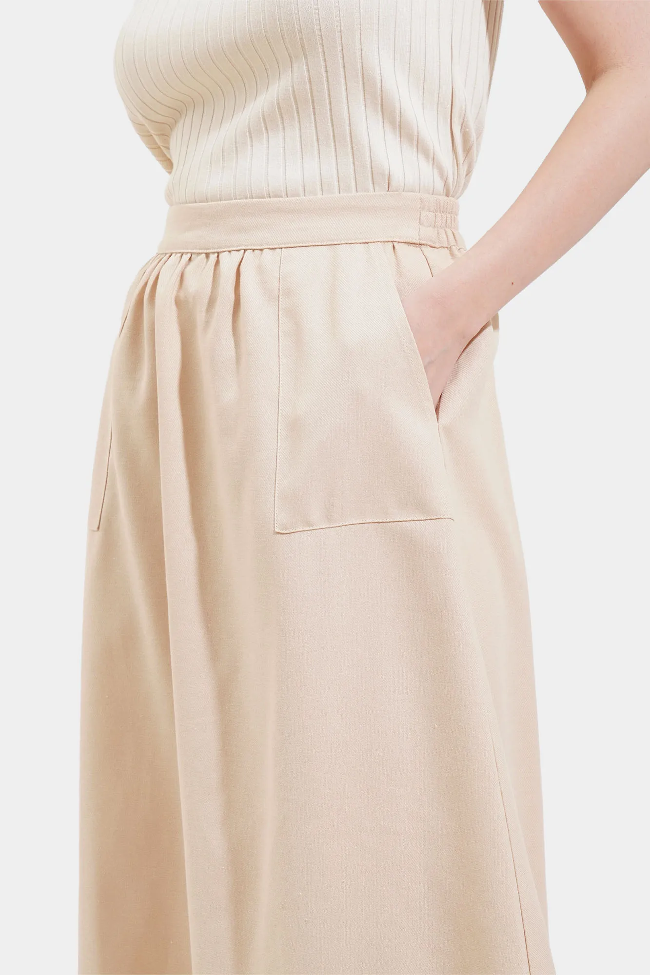 Slit A-Line Midi Skirt