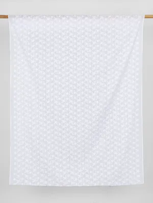 Small Flower Cotton Eyelet Deadstock - White - Swatch
