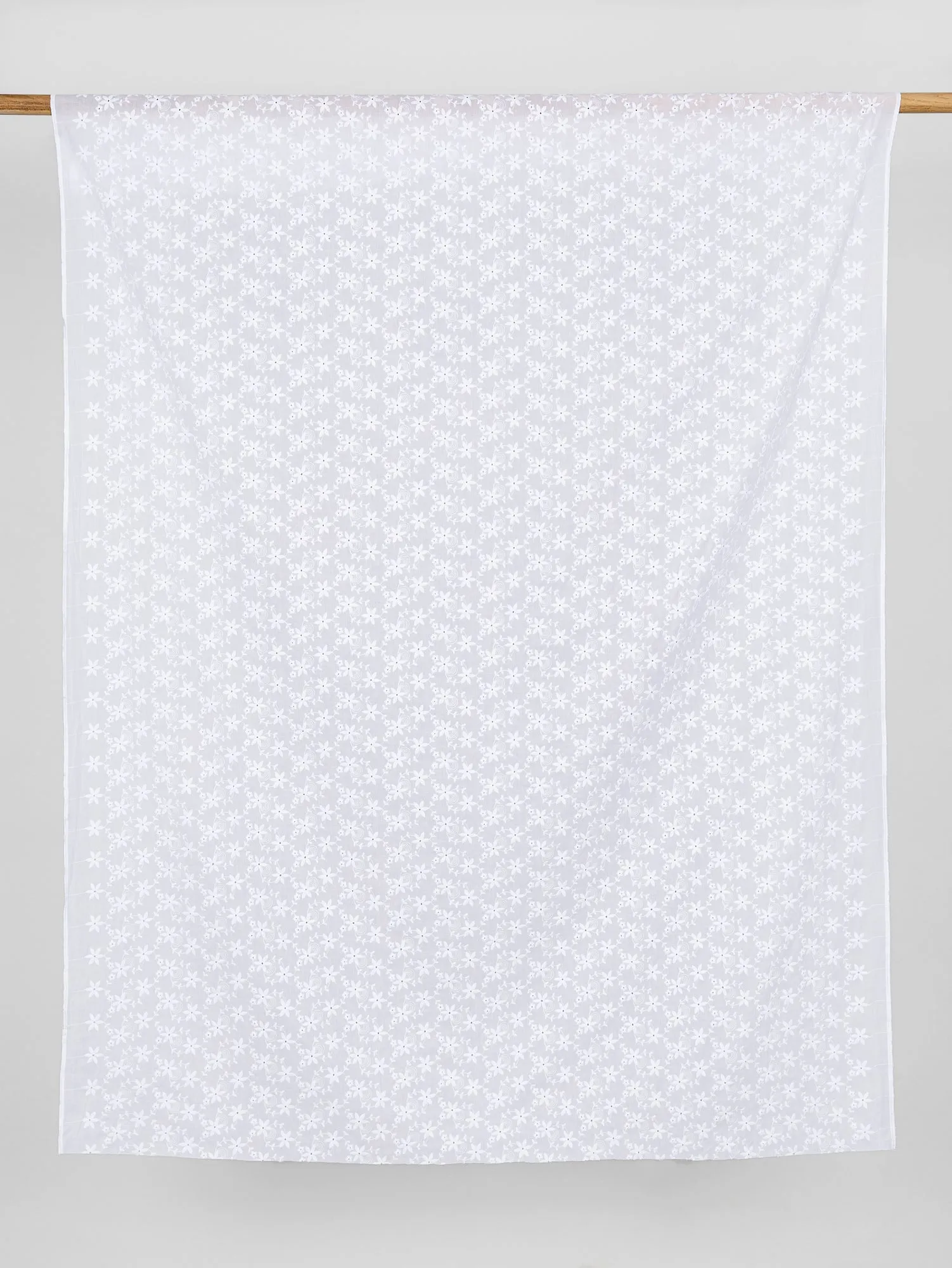 Small Flower Cotton Eyelet Deadstock - White - Swatch